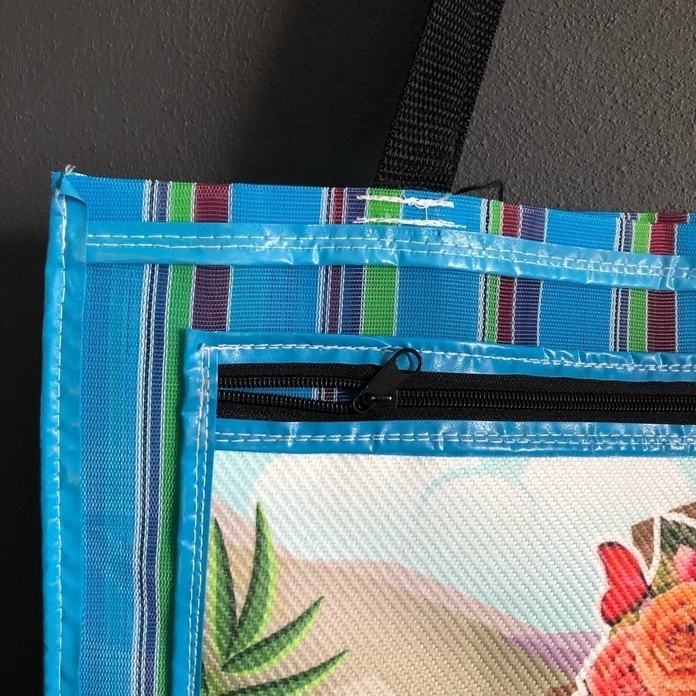 Frida Kahlo Multi-Colored Mercado Bag Mexican Tote Market Reusable Grocery Bag - Picture 4 of 8